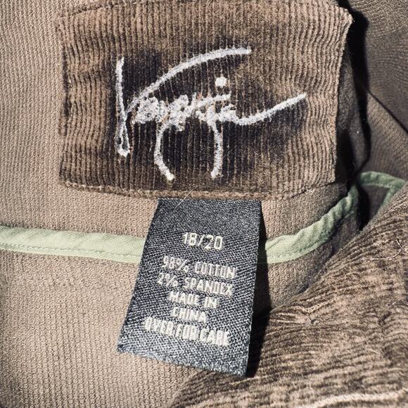 Y2K Venezia 18/20 Brown Jacket Corduroy Stretch Pocket Detach Faux Fur Snowflake - Picture 6 of 7